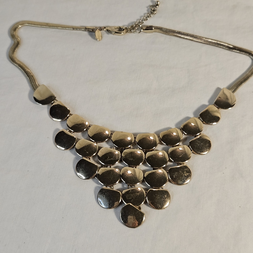 Express Gold Toned Bib Necklace 16 Inches